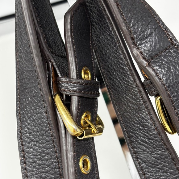 JPK Paris 75 Expandable Shoulder Bag Gold Tone Hardware Leather‎ Straps Brown - Picture 5 of 14